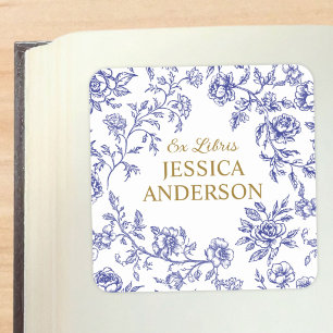 Vintage Flowers Floral Ex Libris Bookplate Sticker