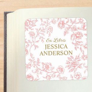 Vintage Flowers Floral Ex Libris Bookplate Sticker