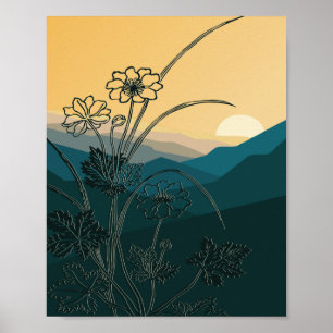 Vintage Flowers Floral Plants Nature Botany Art Poster