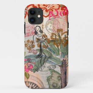 Vintage Flowers Hula Colourful Hawaiian Tropical Case-Mate iPhone Case