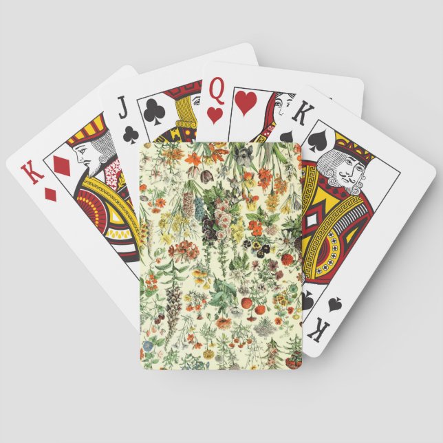Vintage Flowers Illustration Art Playing Cards (Back)