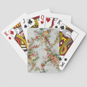 Vintage Flowers Illustration Art Playing Cards