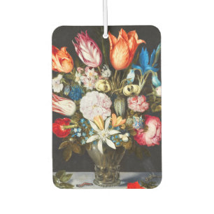 Vintage Flowers in a Glass by  Ambrosius Bosschaer Car Air Freshener