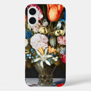 Vintage Flowers in a Glass by Ambrosius Bosschaer iPhone 16 Plus Case