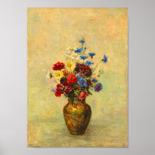 Vintage Flowers in a Vase (1910) by Odilon Redon Poster