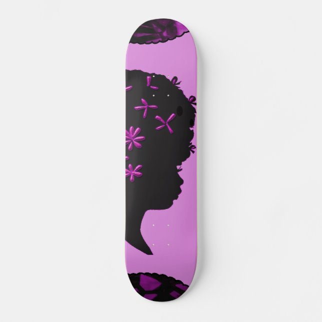 Vintage Flowers In Afro Skateboard (Front)