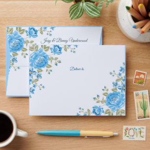 Vintage Flowers In The Corners 1 + your text Envelope