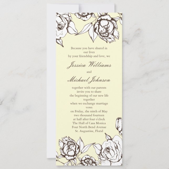 Vintage Flowers Invitation (Front)