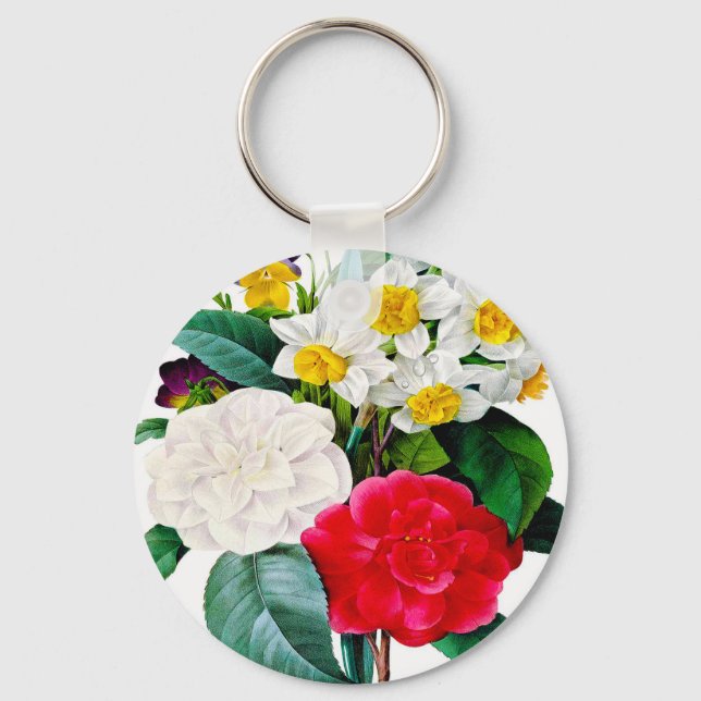 Vintage Flowers Key Ring (Front)