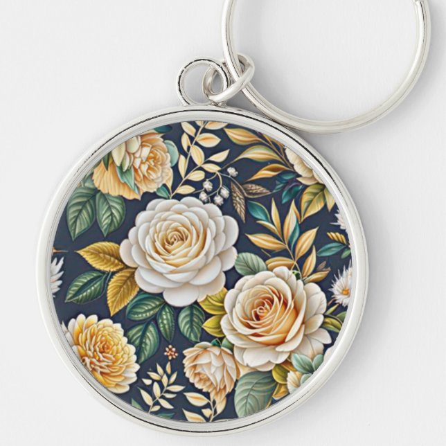 vintage flowers keychain (Front)