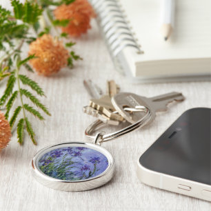 vintage flowers lilac-irises-1917 monet. key ring