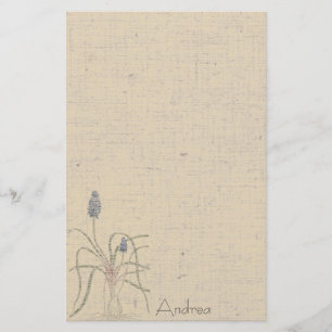 Vintage Flowers Linen Stationery
