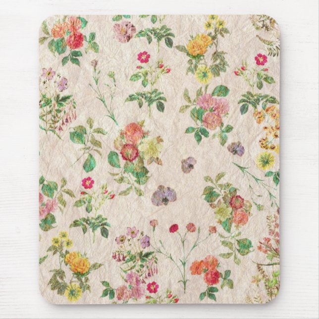 Vintage Flowers Mouse Pad (Front)