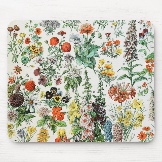 Vintage Flowers Mouse Pad (Front)