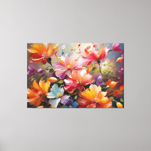 Vintage Flowers Painting Modern Twist Canvas Print