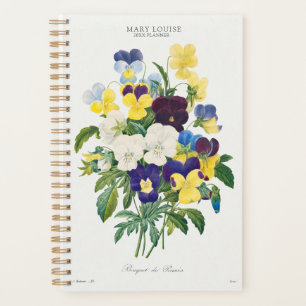 Vintage Flowers Pansy Bouquet Botanical Art Planner