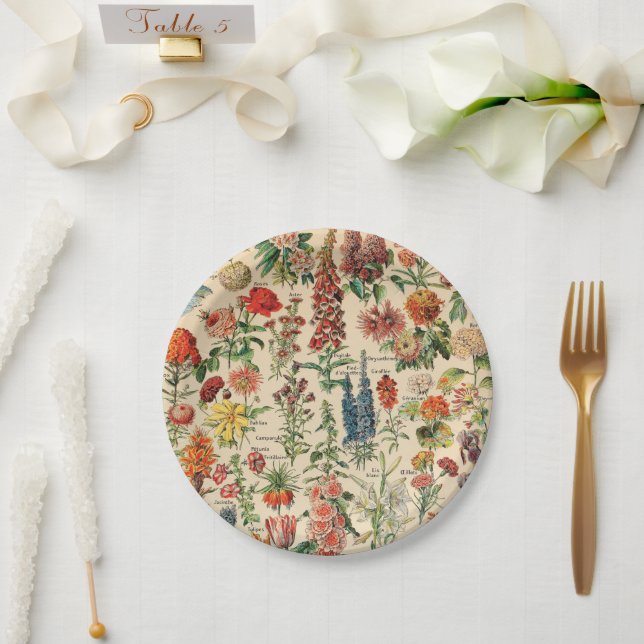 Vintage Flowers  Paper Plate (Wedding)