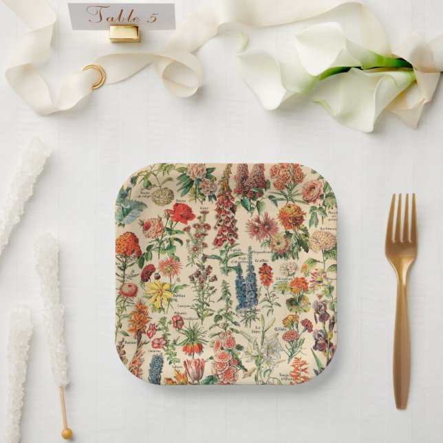 Vintage Flowers  Paper Plate (Wedding)
