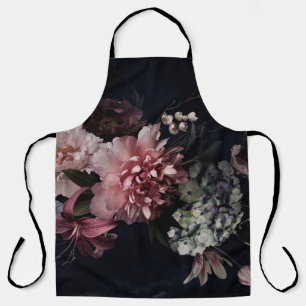 Vintage flowers. Peonies, tulips, lily, hydrangea  Apron