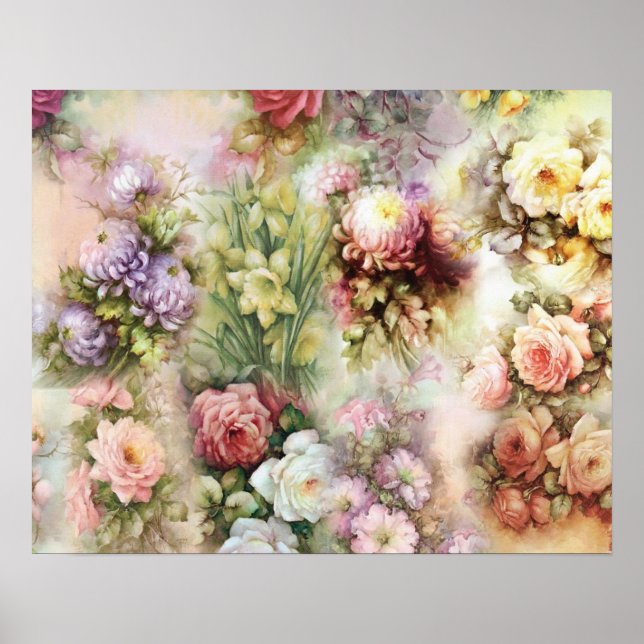 Vintage Flowers Poster (Front)