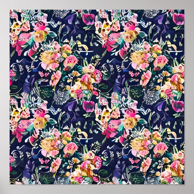 Vintage Flowers Poster (Front)