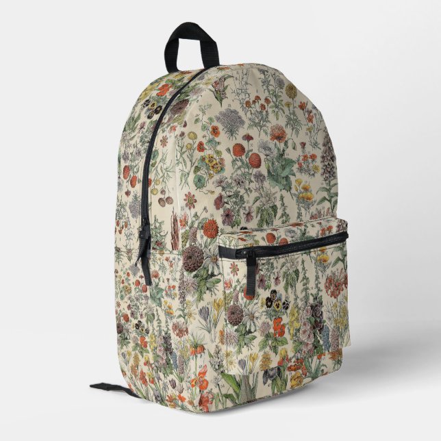 Vintage Flowers Printed Backpack (Back Corner Left)