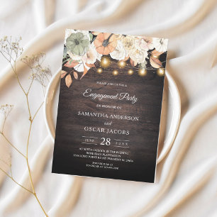 Vintage Flowers & Pumpkin Autumn Invitation