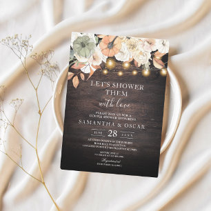 Vintage Flowers & Pumpkin Autumn  Invitation