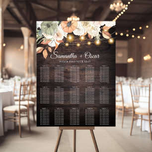 Vintage Flowers & Pumpkin Autumn  Poster