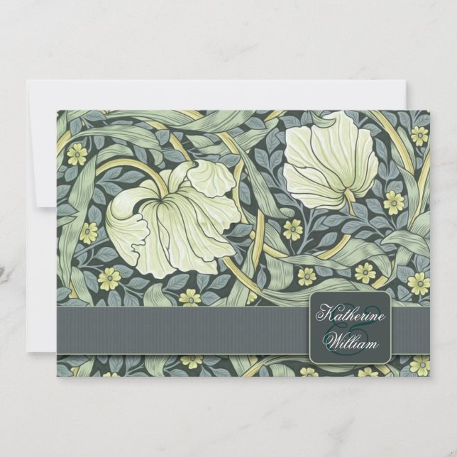 vintage flowers rehearsal dinner invitations (Front)