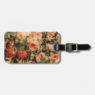 Vintage flowers rose texture 900s style luggage tag