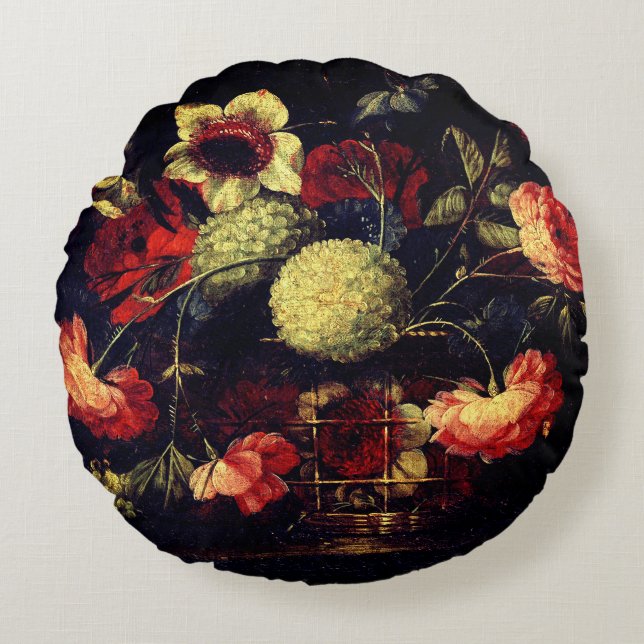 Vintage Flowers  Round Cushion (Front)