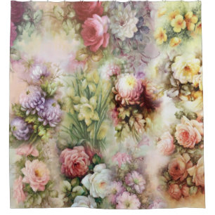 Vintage Flowers Shower Curtain