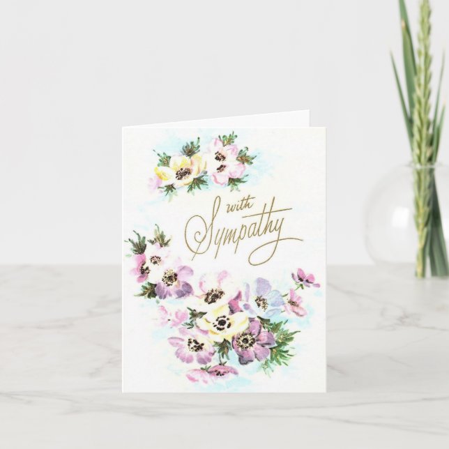 Vintage Flowers Sympathy Card (Front)