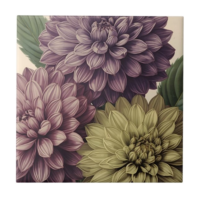 Vintage Flowers Tile (Front)