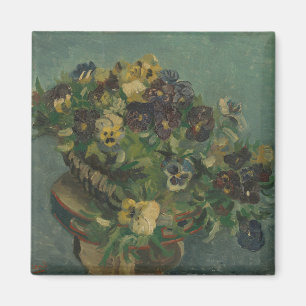 Vintage Flowers Van Gogh Basket of Pansies Magnet