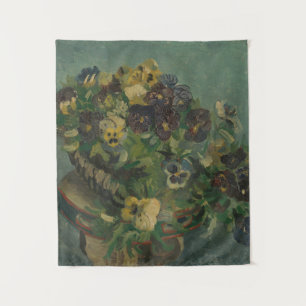 Vintage Flowers Van Gogh Basket of Pansies Tapestry