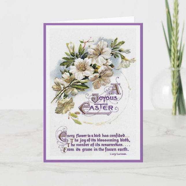 Vintage Flowers & Verse Easter Card (Front)