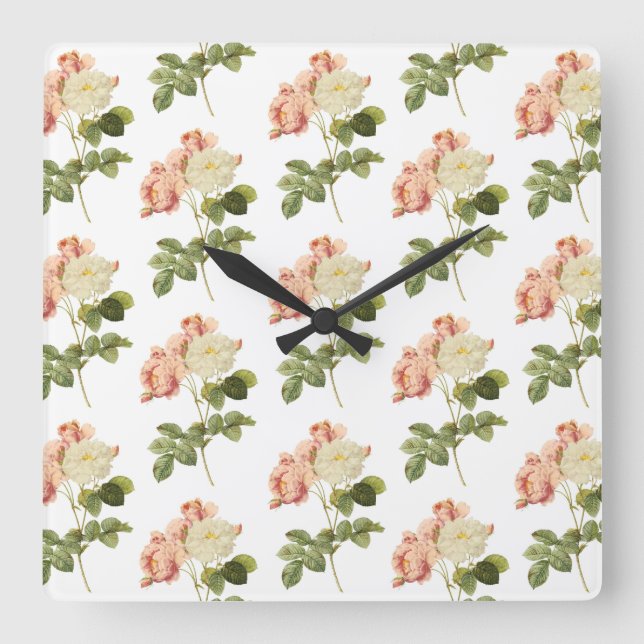 Vintage Flowers wall clock 2 (Front)