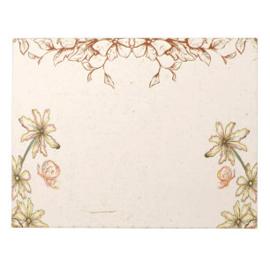 Vintage Flowers Wedding Notepad