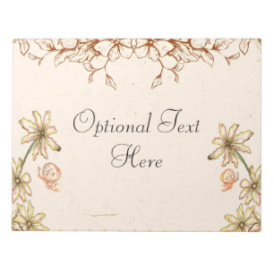 Vintage Flowers Wedding Notepad