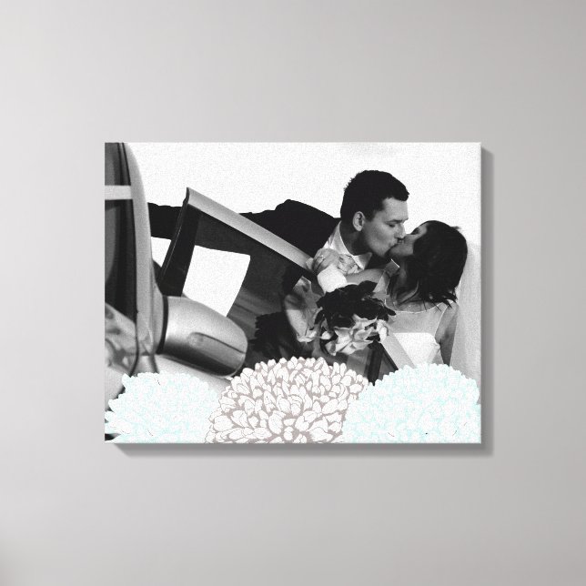 Vintage Flowers Wedding Photo Template Canvas Print (Front)