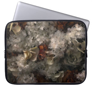 Vintage Flowers White And Rust Hydrangea Botanical Laptop Sleeve