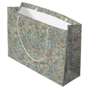 Vintage Flowers William Morris Golden Lily Large Gift Bag