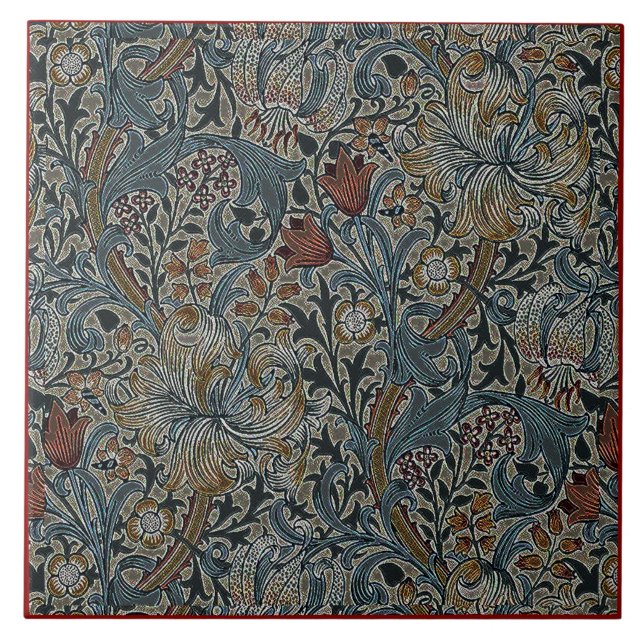 Vintage Flowers William Morris Golden Lily    Tile (Front)