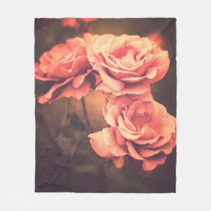 Vintage Flowersvintage, flower, rose, antique, bac Fleece Blanket
