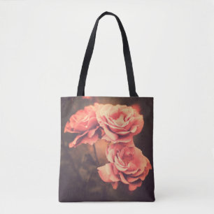 Vintage Flowersvintage, flower, rose, antique, bac Tote Bag