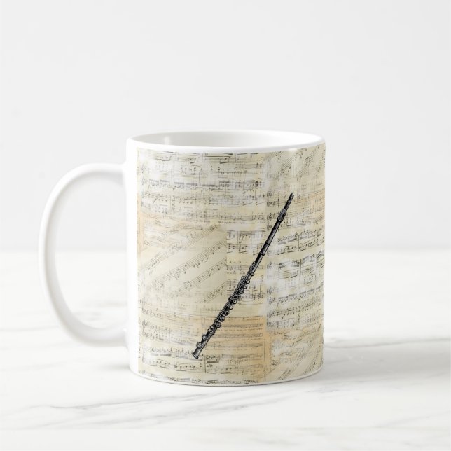 Vintage Flute Music Mug (Left)