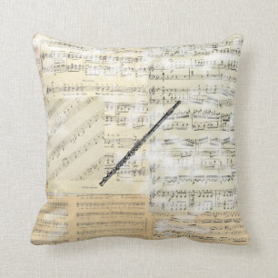 Vintage Flute Music Pillow
