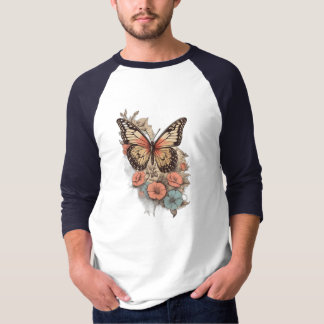 Vintage Flutter: Retro Butterfly T-Shirt